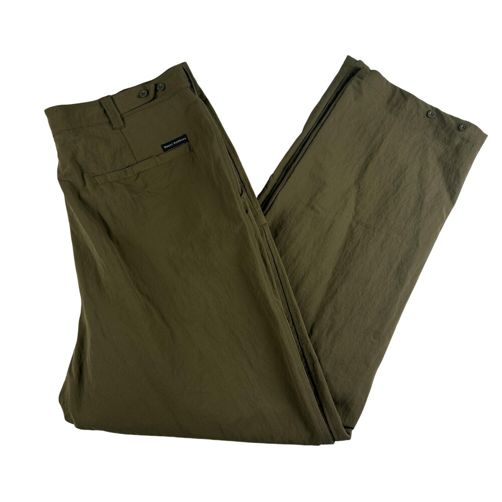Royal Robbins Pants Mens 36x33 Olive Nylon Travel Hiking Quick Dry Zip Pocket